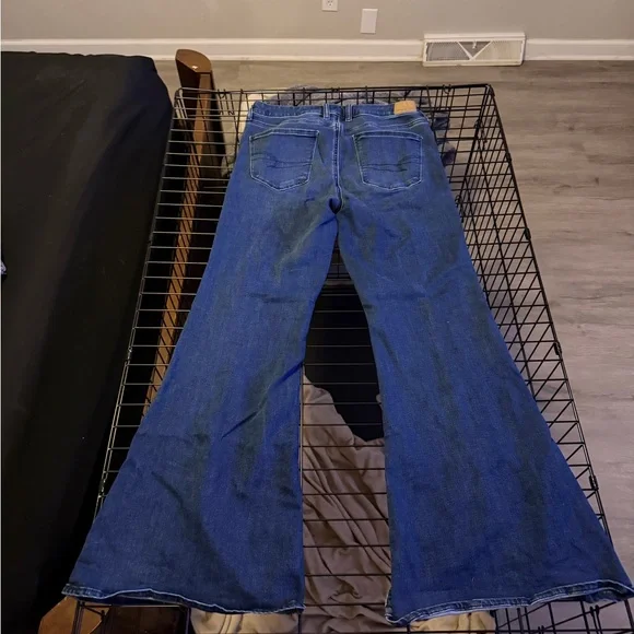 American Eagle Outfitters Dark Blue Flare Jeans - Picture 2 of 4
